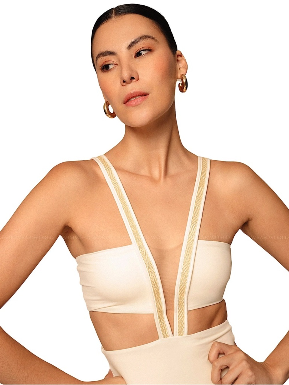 Armantia white/ cream Yanet One-Piece Swimsuit Medium